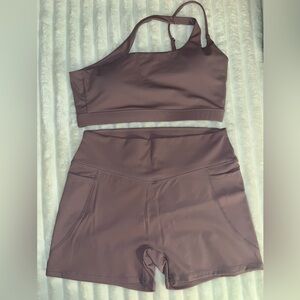 Mauve Athletic Two-Piece Set